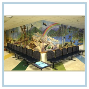 3d-mural-with-52-animals-healthcare-design-hospital-art