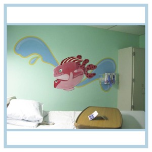 decals-stickers-for-hospital-wallsl-healthcare-design-fish-art-crabs-coral-patient-room-decorations-underwater-colorful-tropical-pink