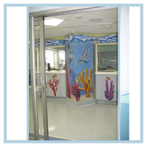 pacu-hospital-art-dolphines-wall-mural-healthcare-design-3d-fish