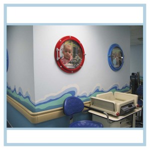 porthole-frames-waves-on-wall-hospital-art-healthcare-design