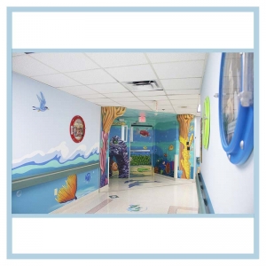 porthole-frames-hospital-hallway-art-3d design-healthcare-decorations-coral-fish