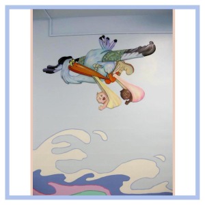 stork-and-babies-waves-in-hallway-military-art-healthcare-design