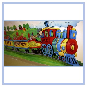 railroad-theme-conductor-childrens-room-hospital-waiting-room-healthcare-art