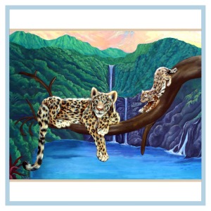 leopard-rainforest-mural-pediatric-parent-lounge-hospital-art-healthcare-design