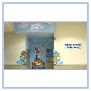 cancer-unit-3d-art-in-entranceway-welcome-sign-hospital-art-healthcare-design