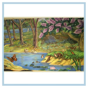 3d-mural-healthcare-art-otters,butterflies-design-for-hospital