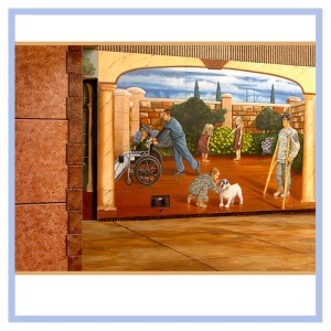 tuscany-mural-wheelchair-in-mural-healthcare-design-hospital-art