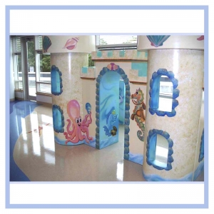 sandcastle-with-painted-fish-octopus-hospital-art-healthcare-design-seahorse-beach-theme