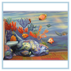 3d-fish-murals-clinic-art-underwater-theme-healthcare-design-underwater-theme-orcas-rainbow-childrens-playroom-coral-bench-close-up