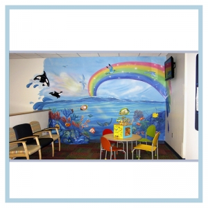 3d-fish-murals-clinic-art-underwater-theme-healthcare-design-underwater-theme-orcas-rainbow-childrens-playroom