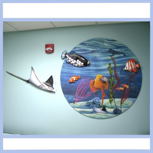 diving sting ray wall art