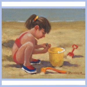 girl playing on beach