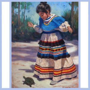 indian girl and turtle